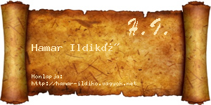 Hamar Ildikó névjegykártya